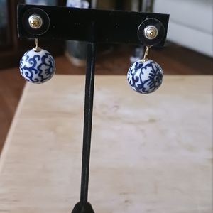 Shashi glass and 18k plated earrings